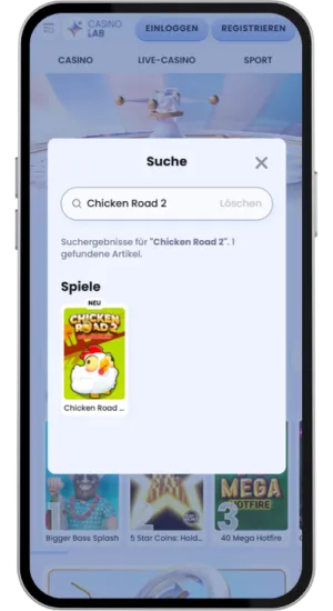 Spieloberfläche von Chicken Road 2