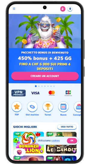 Homepage del casinò con download di Chicken Road 2 disponibile