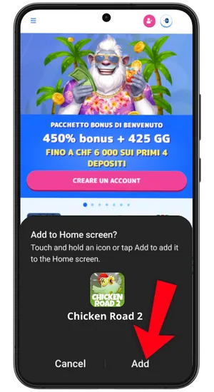 Installazione collegamento Chicken Road 2 su Android