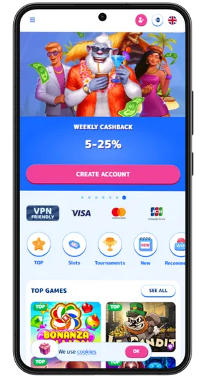 Casino homepage where Chicken Road 2 download is available