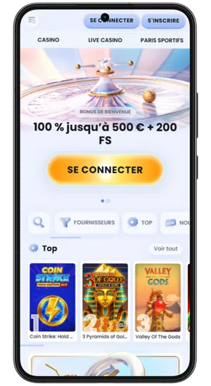 Page d’accueil du casino où le téléchargement de Chicken Road 2 est disponible