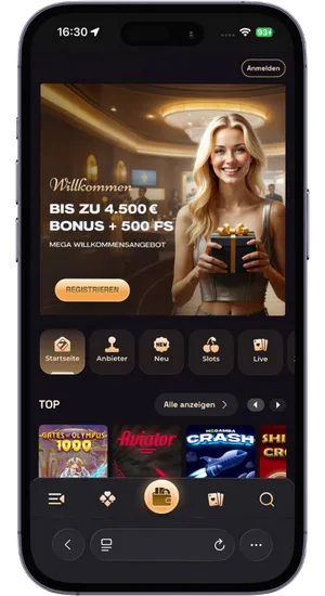 Otwieranie strony kasyna w Safari na iPhonie