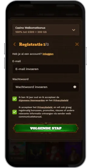 Stortingsscherm in een casino